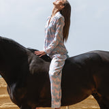 Rönner Whisper Long Sleeve Pajama Set - Blossomare Print | Ice Blue - Rönner - Equiluxe Tack