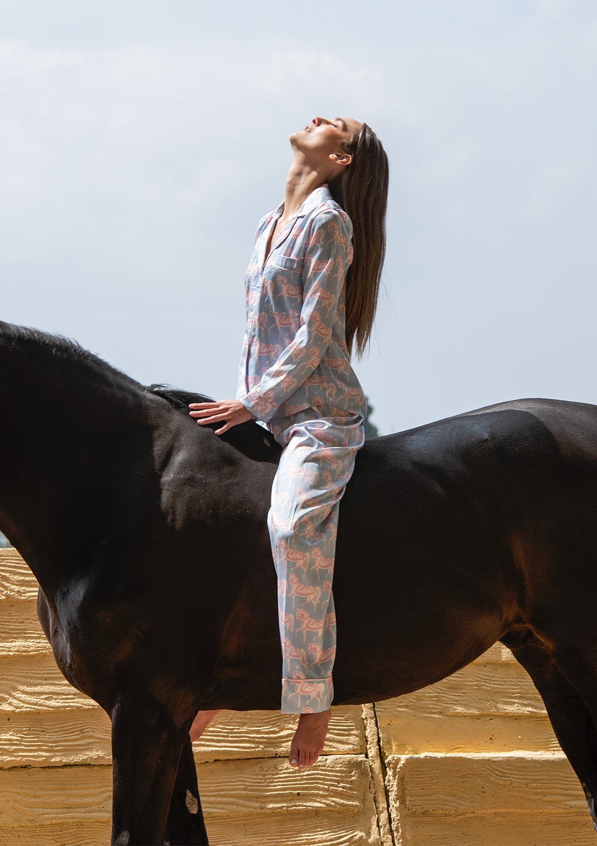 Rönner Whisper Long Sleeve Pajama Set - Blossomare Print | Ice Blue - Rönner - Equiluxe Tack