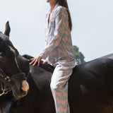 Rönner Whisper Long Sleeve Pajama Set - Blossomare Print | Ice Blue - Rönner - Equiluxe Tack