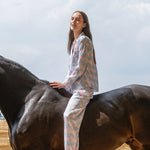 Rönner Whisper Long Sleeve Pajama Set - Blossomare Print | Ice Blue - Rönner - Equiluxe Tack