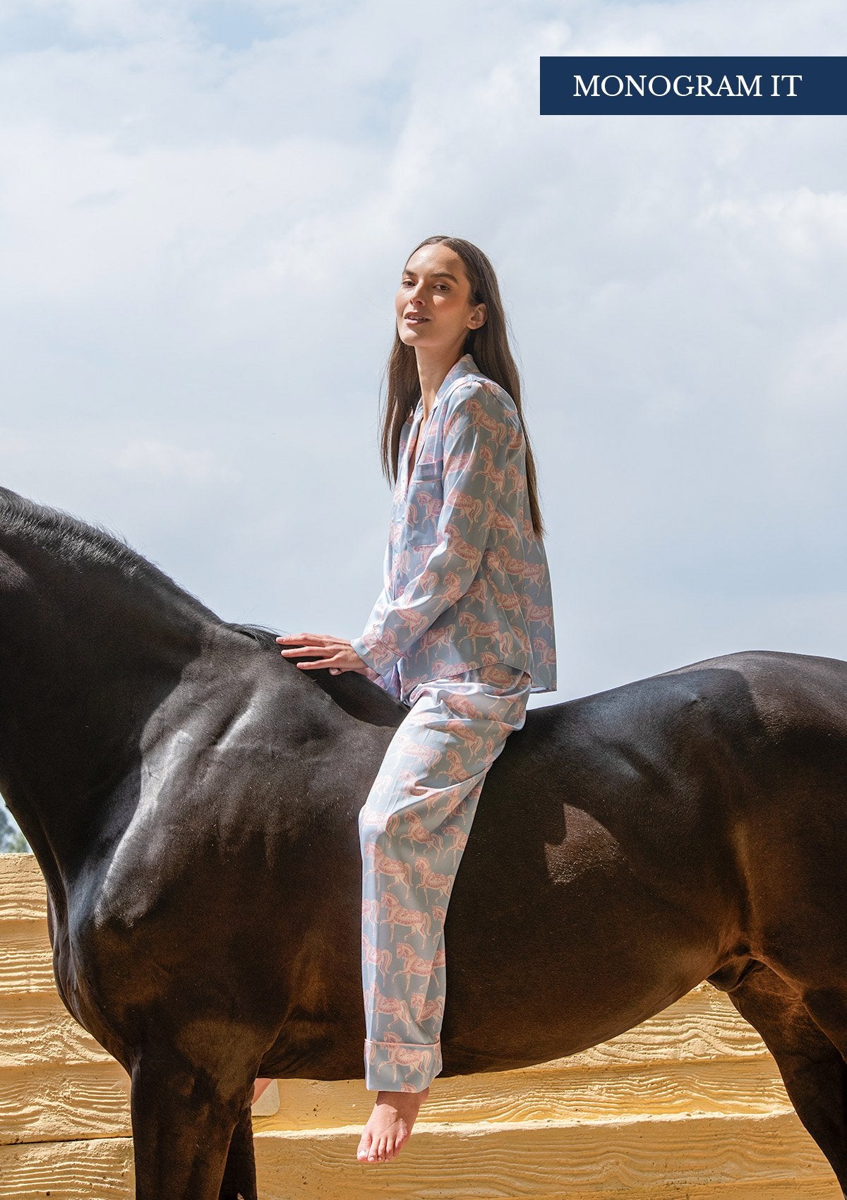 Rönner Whisper Long Sleeve Pajama Set - Blossomare Print | Ice Blue - Rönner - Equiluxe Tack