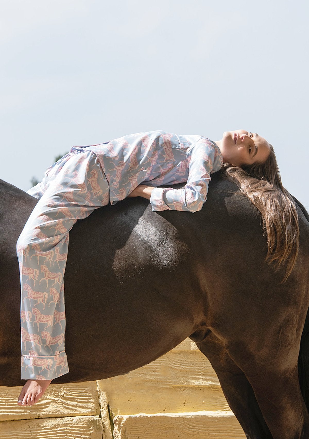 Rönner Whisper Long Sleeve Pajama Set - Blossomare Print | Ice Blue - Rönner - Equiluxe Tack