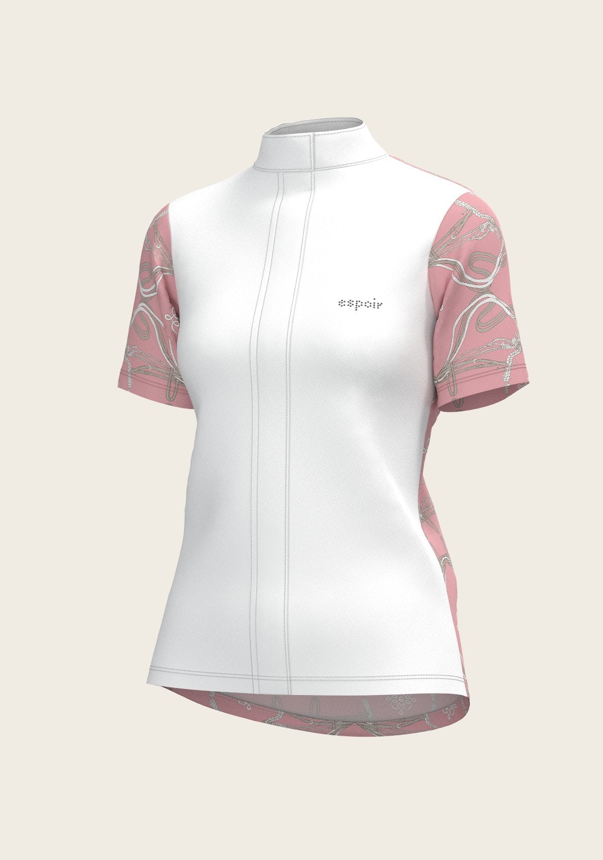 Roped Bridles on Rose Short Sleeve Show Shirt - Espoir Equestrian - Equiluxe Tack