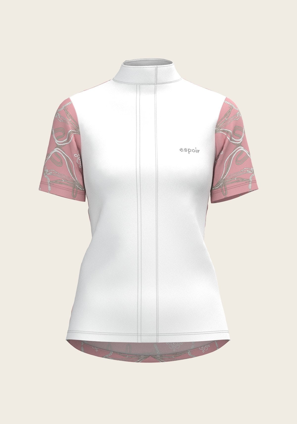 Roped Bridles on Rose Short Sleeve Show Shirt - Espoir Equestrian - Equiluxe Tack