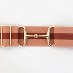 Rose Stripes - 2" Gold Snaffle Elastic Belt - Ellany Equestrian - Equiluxe Tack