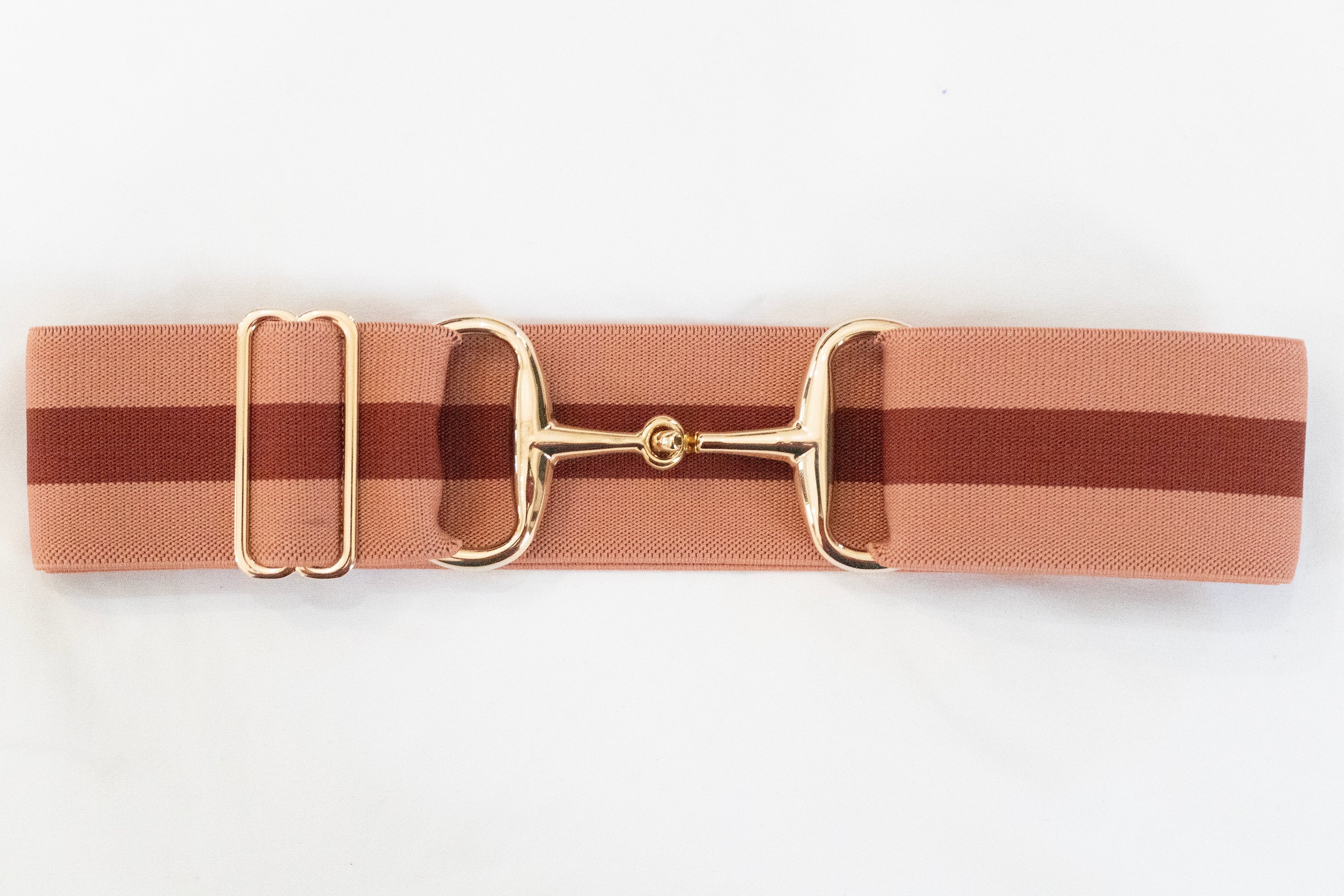 Rose Stripes - 2" Gold Snaffle Elastic Belt - Ellany Equestrian - Equiluxe Tack