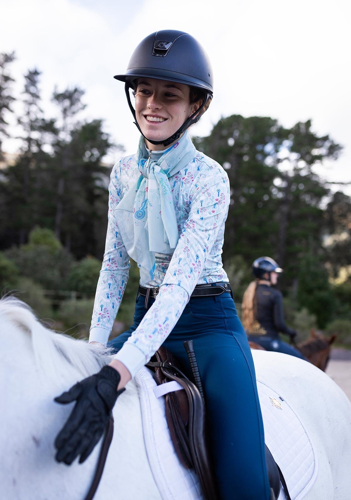  Rosettes on Lime Green Quarter Zip Sun Shirt - Espoir Equestrian - Equiluxe Tack