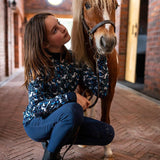 Rosettes on Navy Quarter Zip Sun Shirt - Espoir Equestrian - Equiluxe Tack