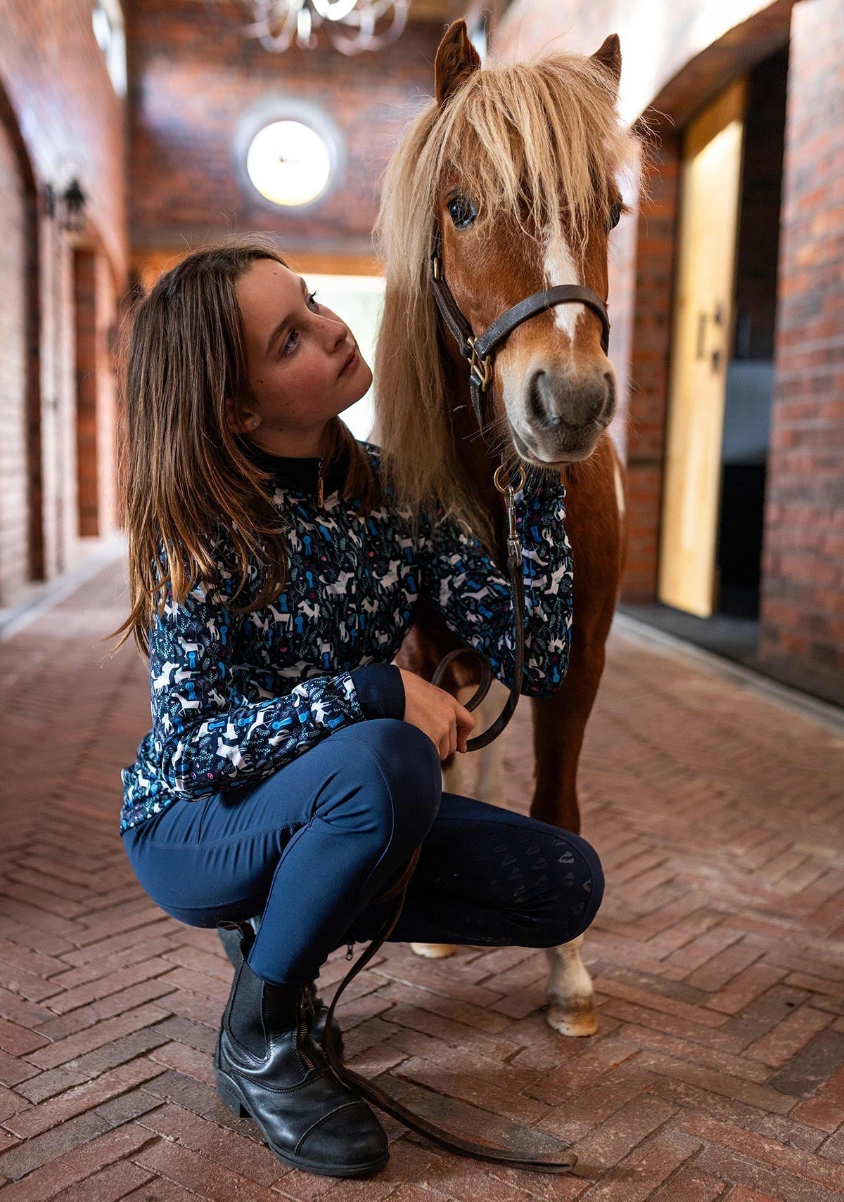 Rosettes on Navy Quarter Zip Sun Shirt - Espoir Equestrian - Equiluxe Tack