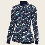 Rosettes on Navy Quarter Zip Sun Shirt - Espoir Equestrian - Equiluxe Tack