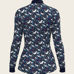 Rosettes on Navy Quarter Zip Sun Shirt - Espoir Equestrian - Equiluxe Tack