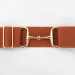 Rust - 2" Gold Snaffle Elastic Belt - Ellany Equestrian - Equiluxe Tack