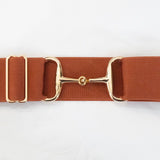 Rust - 2" Gold Snaffle Elastic Belt - Ellany Equestrian - Equiluxe Tack