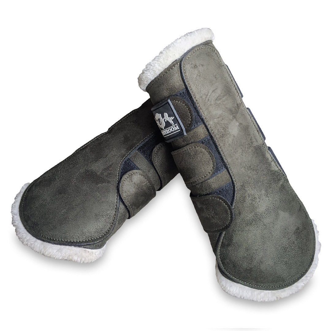 Sage Green Suede Brushing Boots - Equestroom - Equiluxe Tack