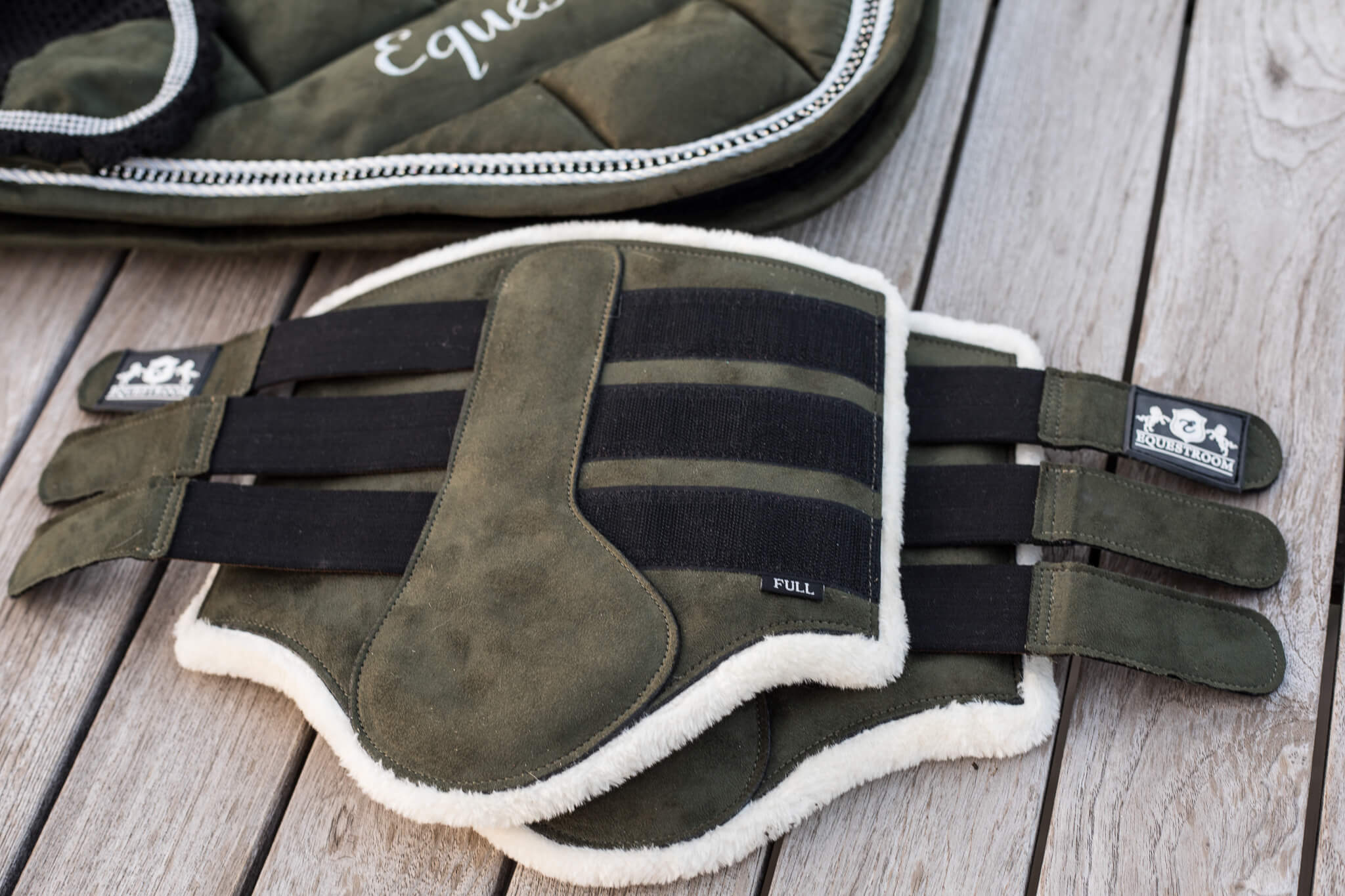 Sage Green Suede Brushing Boots - Equestroom - Equiluxe Tack