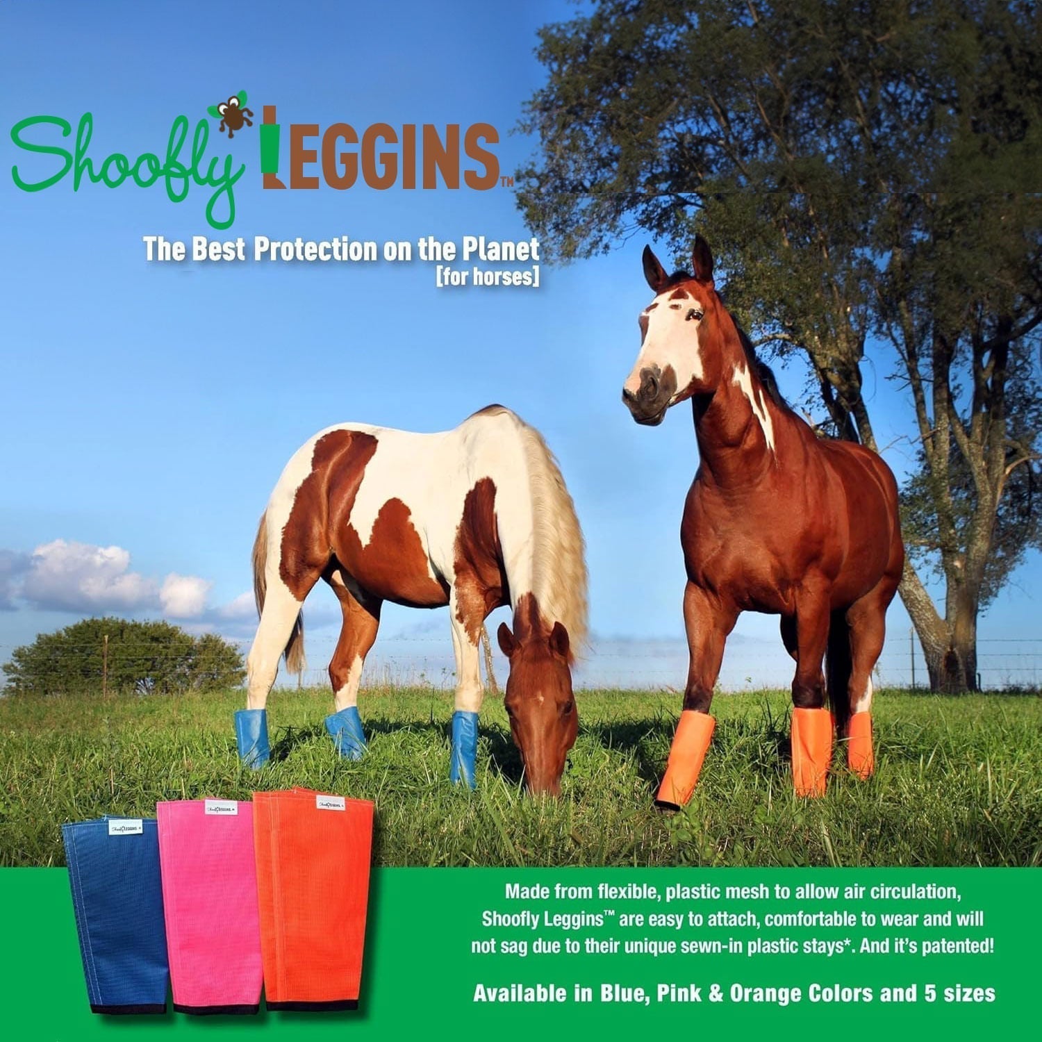Shoofly Leggins Fine Mesh Fly Boots for Horses, 4 Pack - Jeffers - Equiluxe Tack