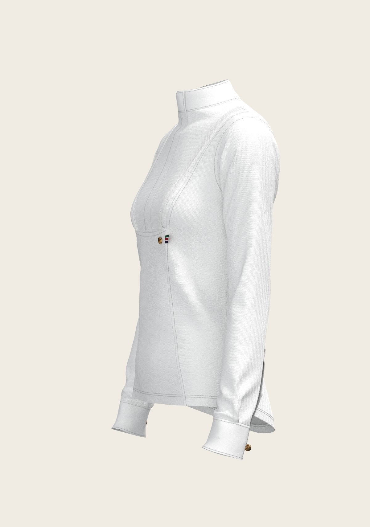 Short Pleated Long Sleeve Show Shirt - Espoir Equestrian - Equiluxe Tack