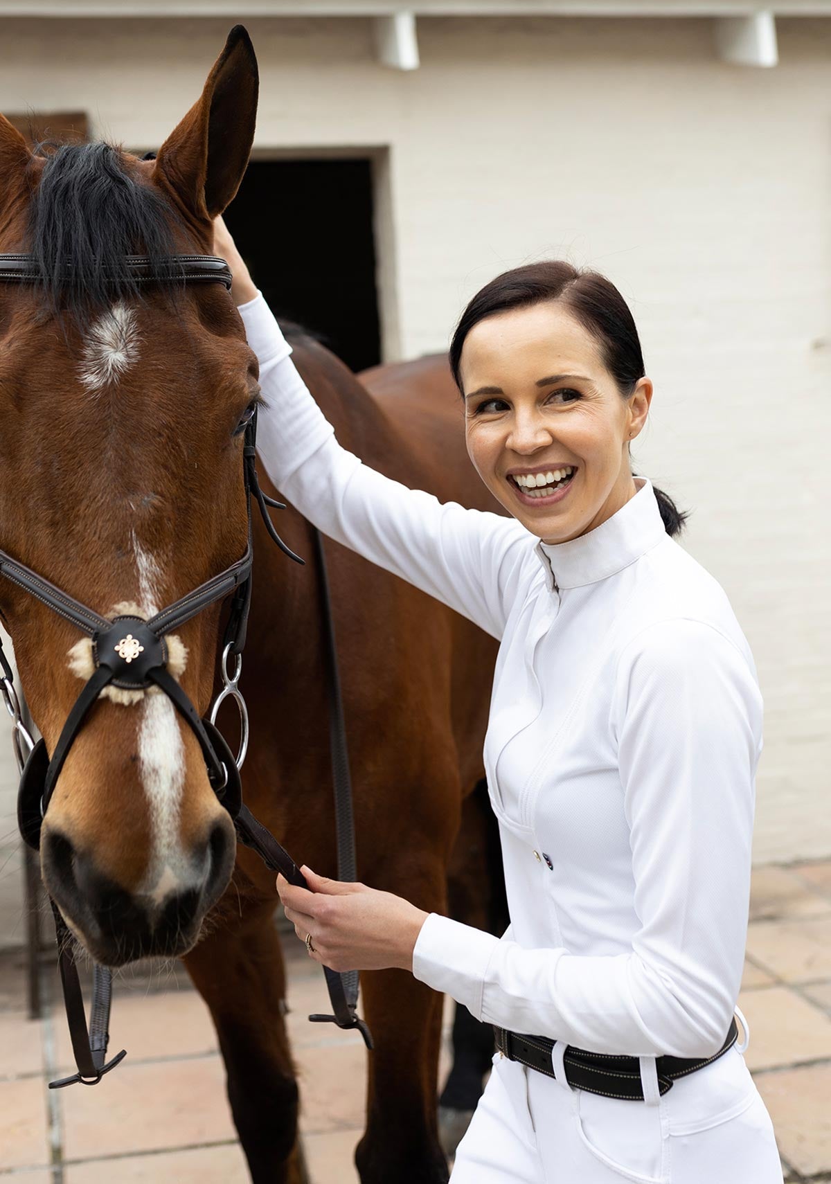 Short Pleated Long Sleeve Show Shirt - Espoir Equestrian - Equiluxe Tack