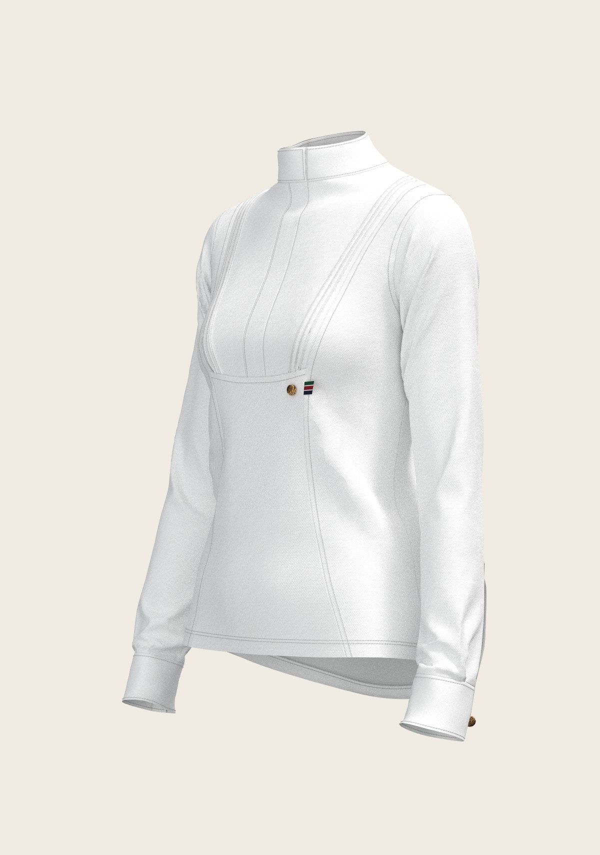 Short Pleated Long Sleeve Show Shirt - Espoir Equestrian - Equiluxe Tack