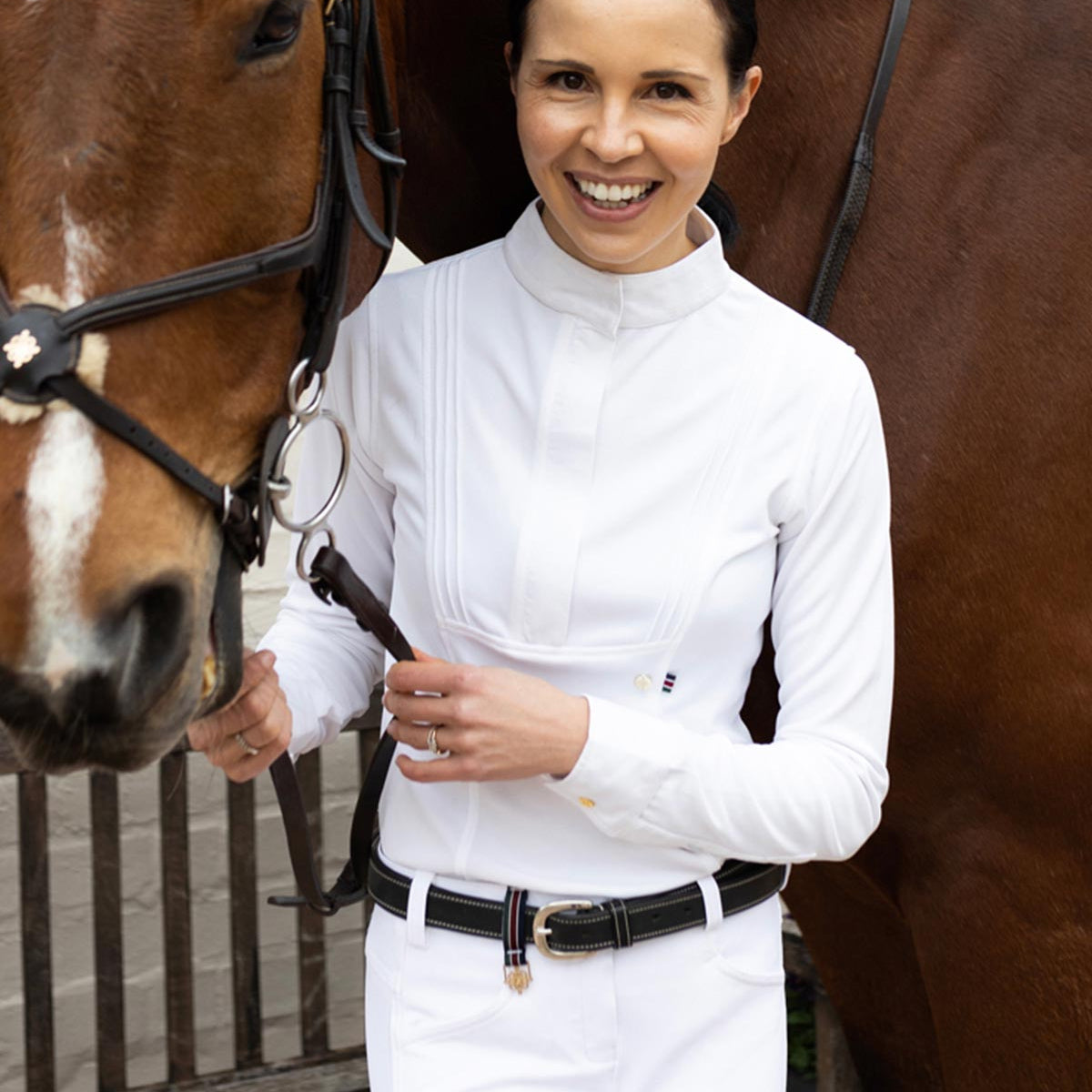 Short Pleated Long Sleeve Show Shirt - Espoir Equestrian - Equiluxe Tack