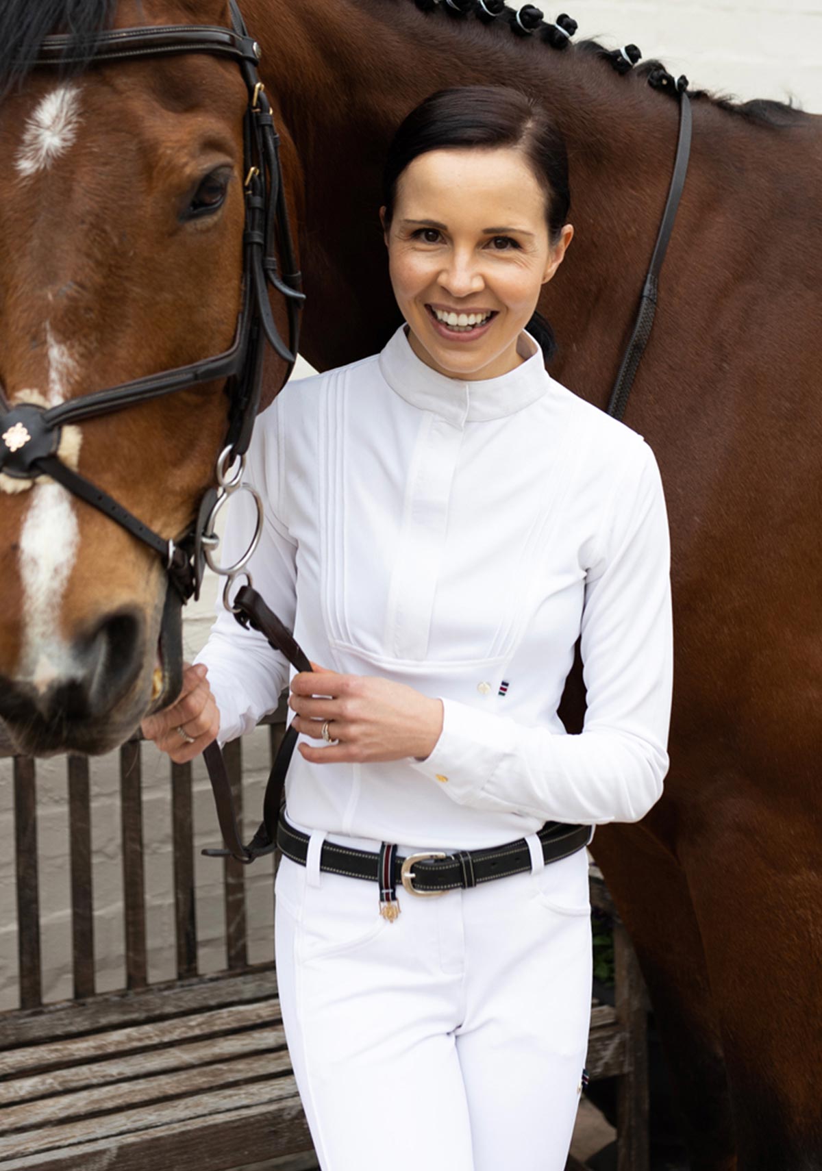 Short Pleated Long Sleeve Show Shirt - Espoir Equestrian - Equiluxe Tack