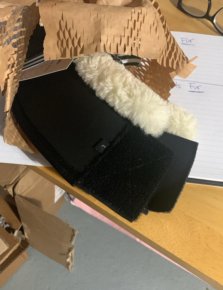 Sixteen Cypress Black Neoprene Bell Boots With White Fur - Sixteen Cypress - Equiluxe Tack