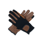 Sixteen Cypress Classic Riding Gloves, Black & Cognac - Equiluxe Tack