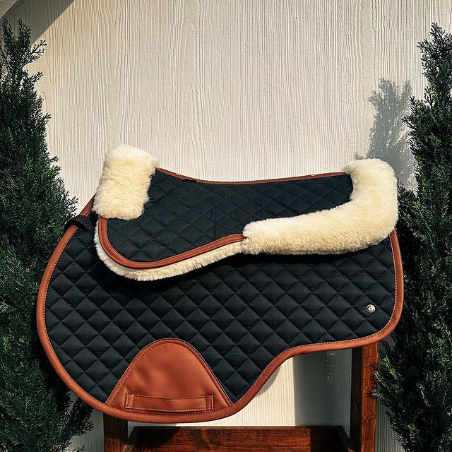 Sixteen Cypress Close Contact Pad, Black & Cognac - PREORDER - Sixteen Cypress - Equiluxe Tack