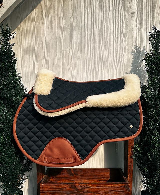 Sixteen Cypress Close Contact Pad, Black & Cognac - PREORDER - Sixteen Cypress - Equiluxe Tack