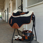 Sixteen Cypress Close Contact Pad, Black & Cognac - PREORDER - Sixteen Cypress - Equiluxe Tack