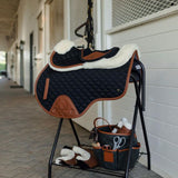 Sixteen Cypress Close Contact Pad, Black & Cognac - PREORDER - Sixteen Cypress - Equiluxe Tack