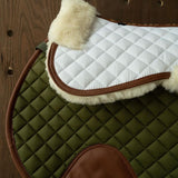 Sixteen Cypress Close Contact Pad, Olive & Cognac - Sixteen Cypress - Equiluxe Tack