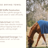 Sixteen Cypress Cotton Waffle Horse Drying Towel, Indigo - Sixteen Cypress - Equiluxe Tack