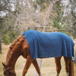 Sixteen Cypress Cotton Waffle Horse Drying Towel, Indigo - Sixteen Cypress - Equiluxe Tack