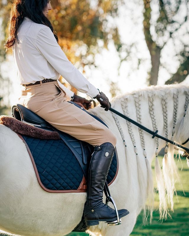 Sixteen Cypress Dressage Pad, Black & Cognac - Sixteen Cypress - Equiluxe Tack