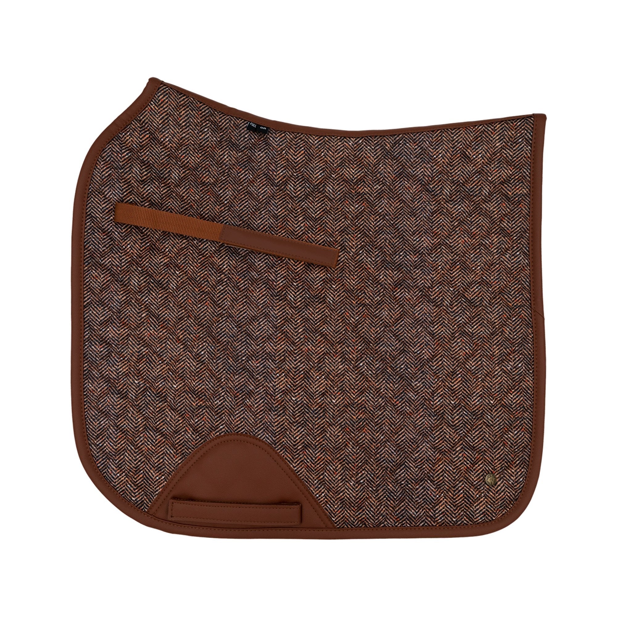 Sixteen Cypress Dressage Pad, Herringbone & Cognac - Sixteen Cypress - Equiluxe Tack