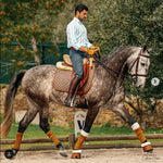 Sixteen Cypress Dressage Pad, Herringbone & Cognac - Sixteen Cypress - Equiluxe Tack