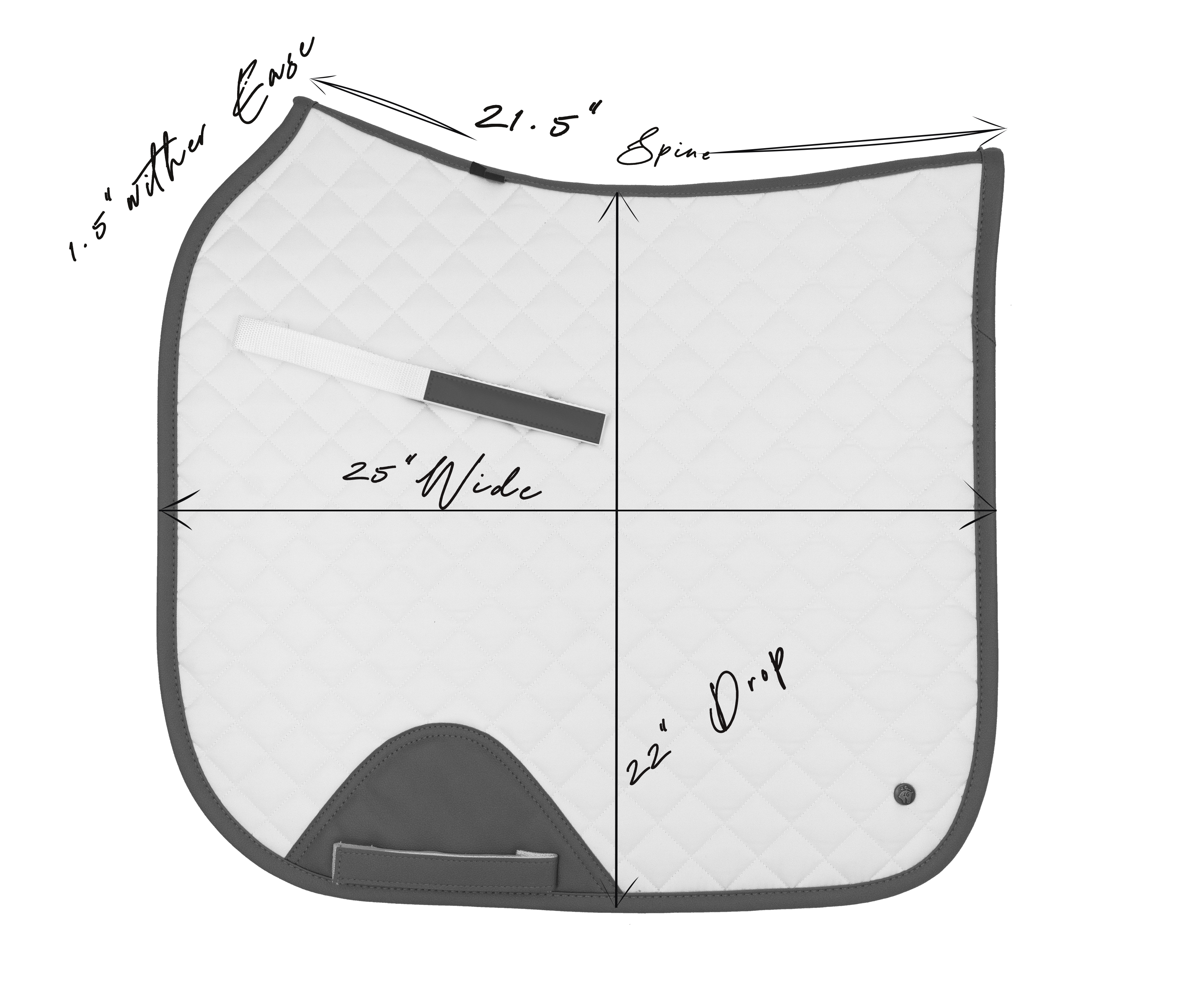 Sixteen Cypress Dressage Pad, Pearl & Black - Sixteen Cypress - Equiluxe Tack