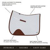 Sixteen Cypress Dressage Pad, Pearl & Black - Equiluxe Tack