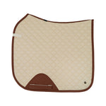 Sixteen Cypress Dressage Pad, Pearl & Cognac - Sixteen Cypress - Equiluxe Tack