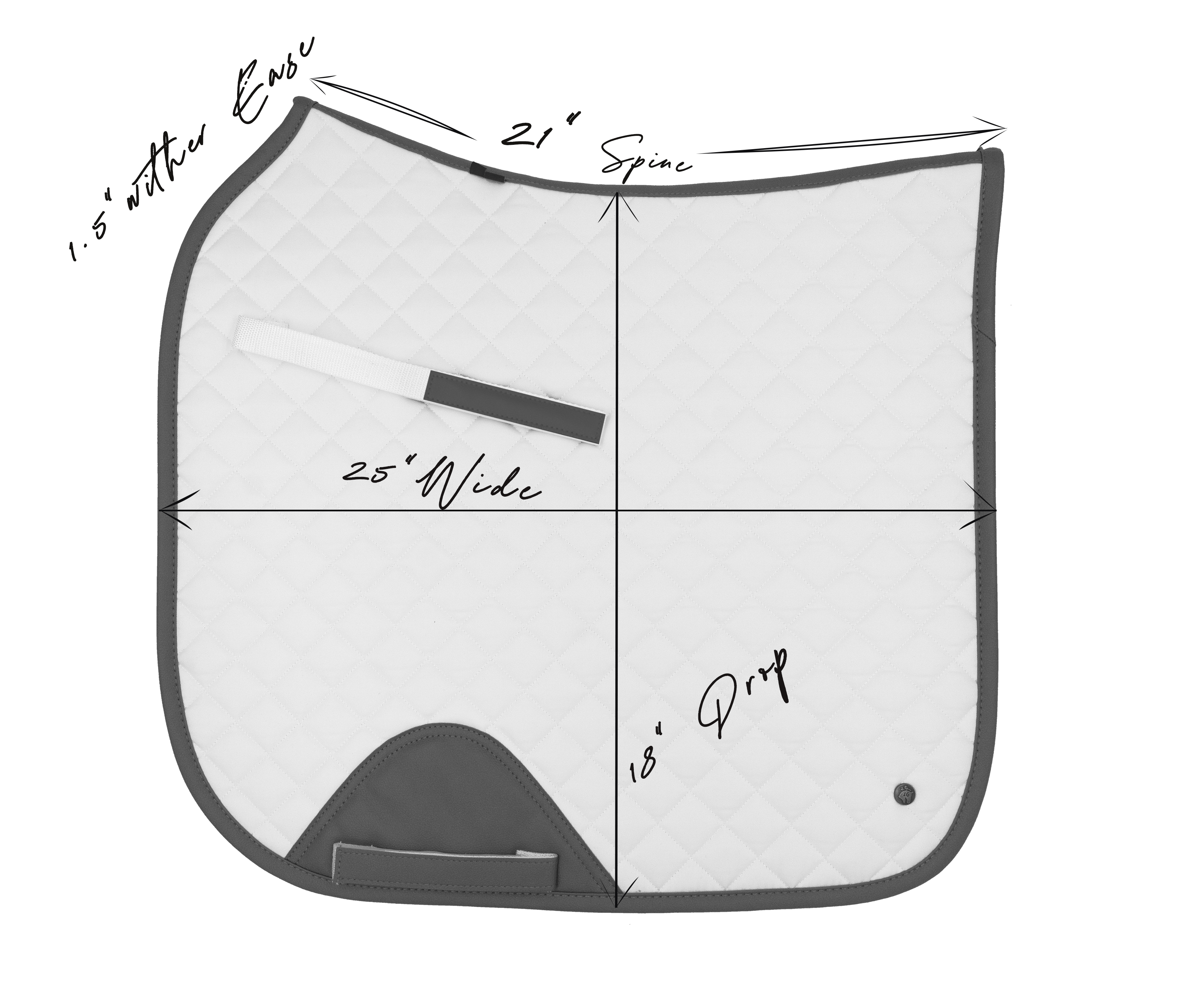 Sixteen Cypress Dressage Pad, White & Cognac - Sixteen Cypress - Equiluxe Tack