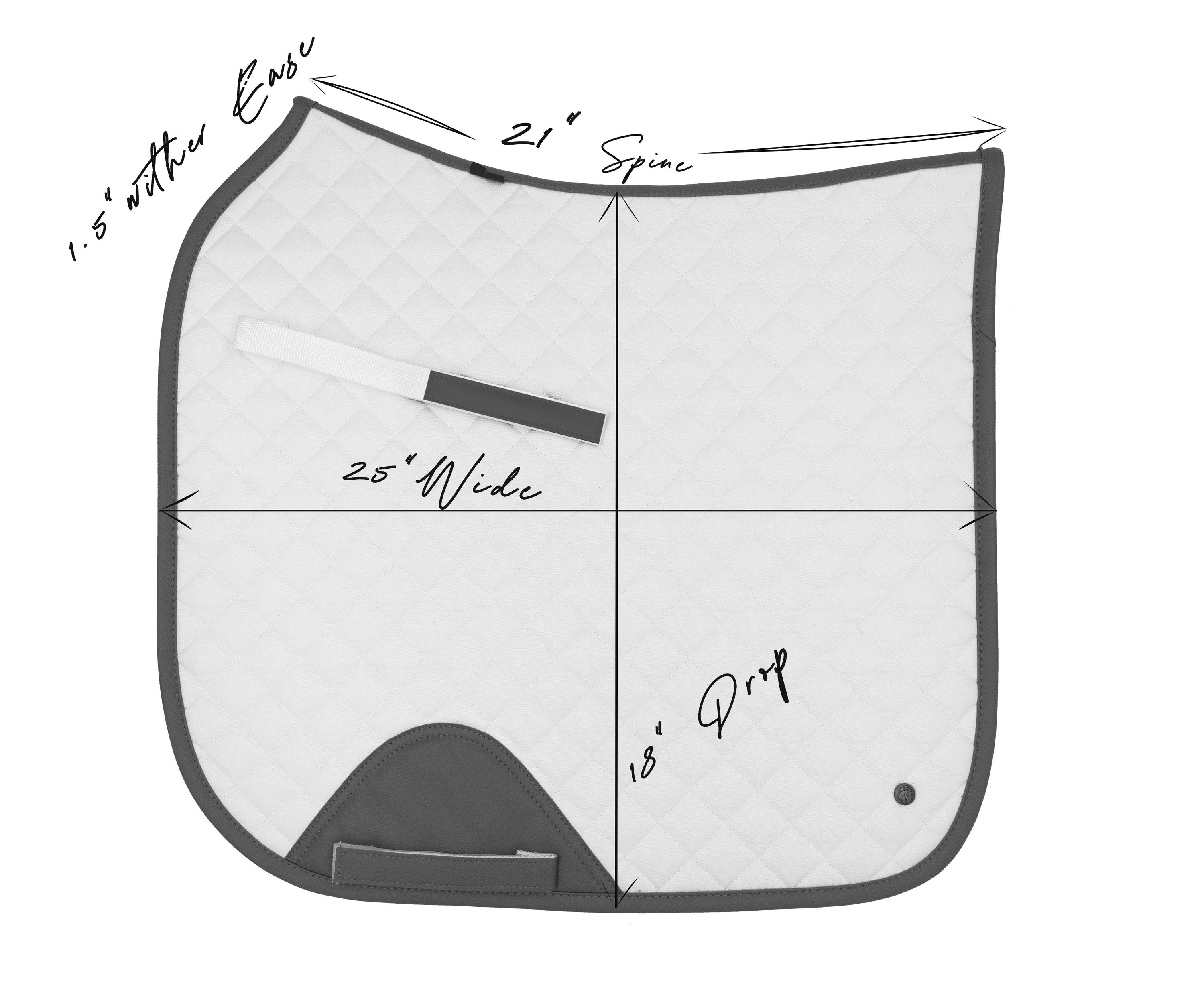 Sixteen Cypress Dressage Pad, White & Cognac - Sixteen Cypress - Equiluxe Tack