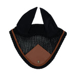 Sixteen Cypress Ear Net, Black & Cognac - Sixteen Cypress - Equiluxe Tack