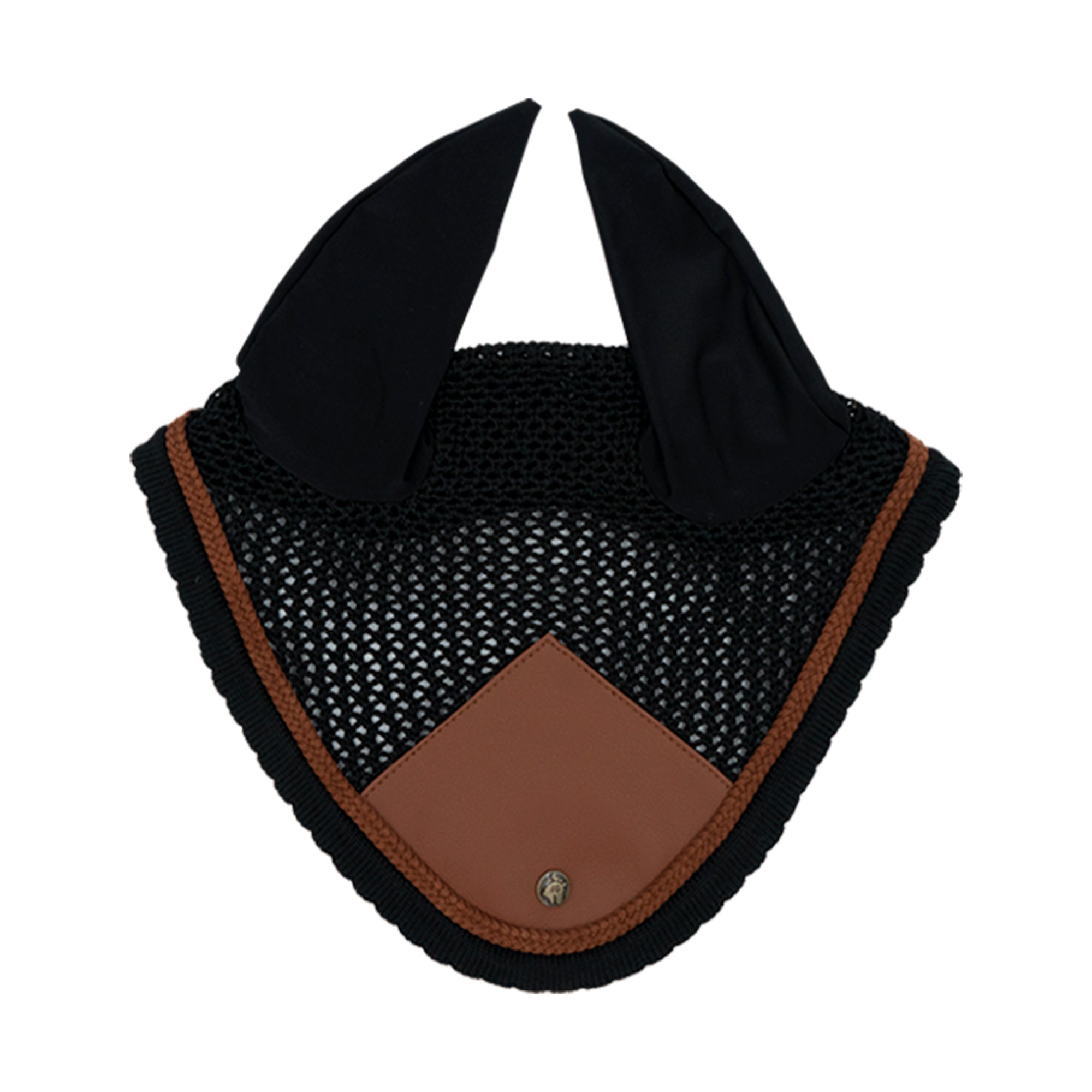 Sixteen Cypress Ear Net, Black & Cognac - Sixteen Cypress - Equiluxe Tack