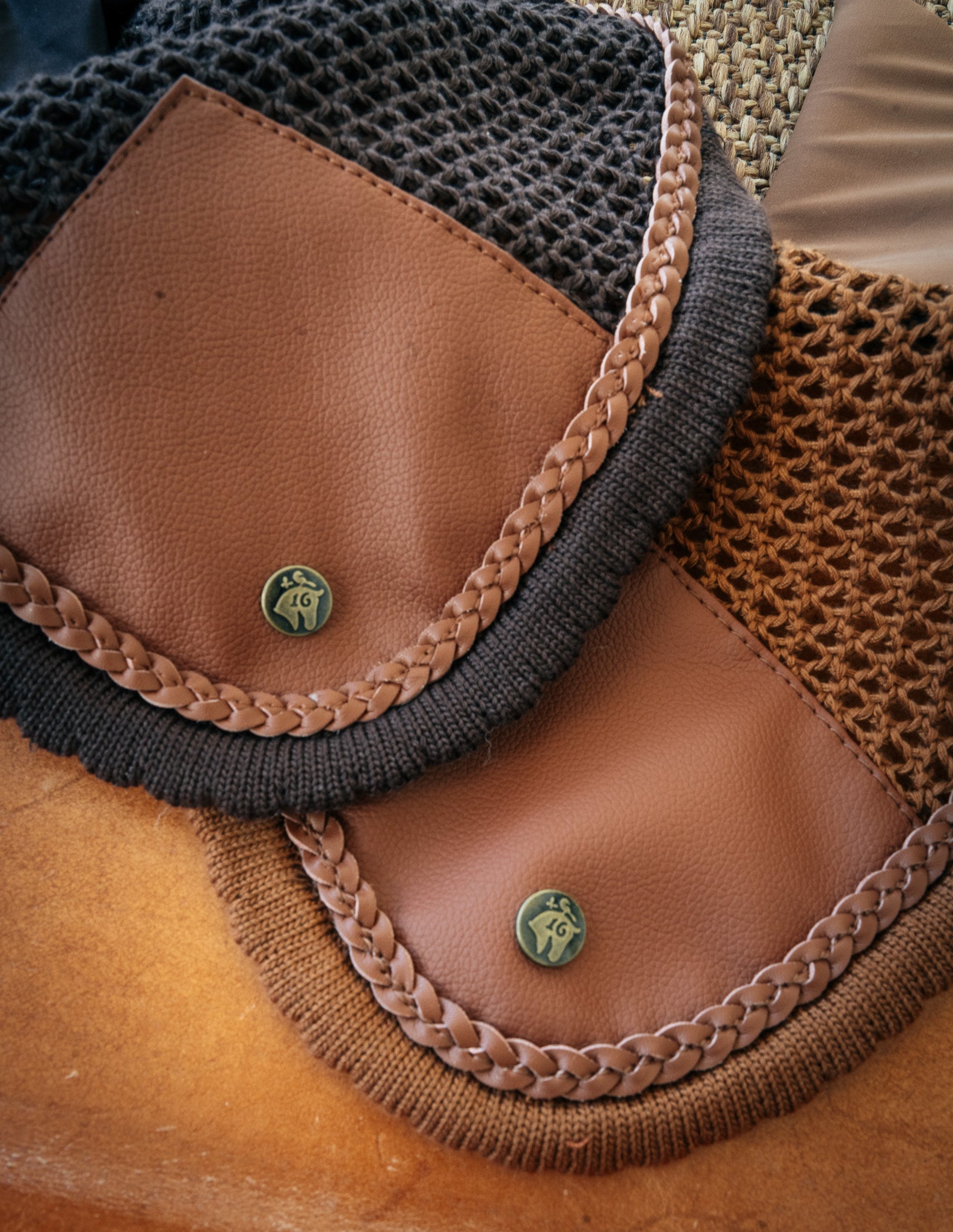 Sixteen Cypress Ear Net, Camel - Sound - softening - Sixteen Cypress - Equiluxe Tack