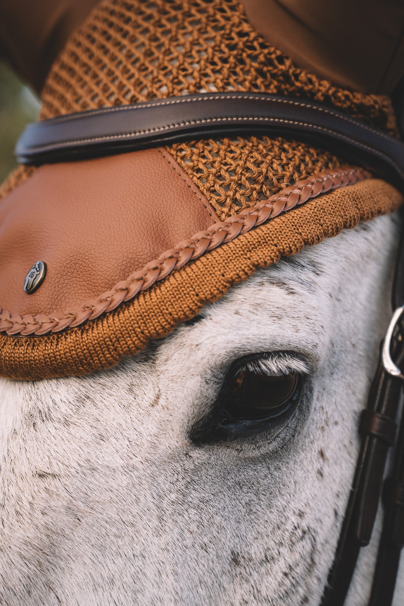 Sixteen Cypress Ear Net, Camel - Sound - softening - Sixteen Cypress - Equiluxe Tack