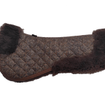 Sixteen Cypress Herringbone & Cognac Merino Wool Fleece Half Pad - Sixteen Cypress - Equiluxe Tack