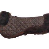 Sixteen Cypress Herringbone & Cognac Merino Wool Fleece Half Pad - Sixteen Cypress - Equiluxe Tack