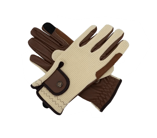 Sixteen Cypress Ivory & Cognac Riding Gloves - Sixteen Cypress - Equiluxe Tack