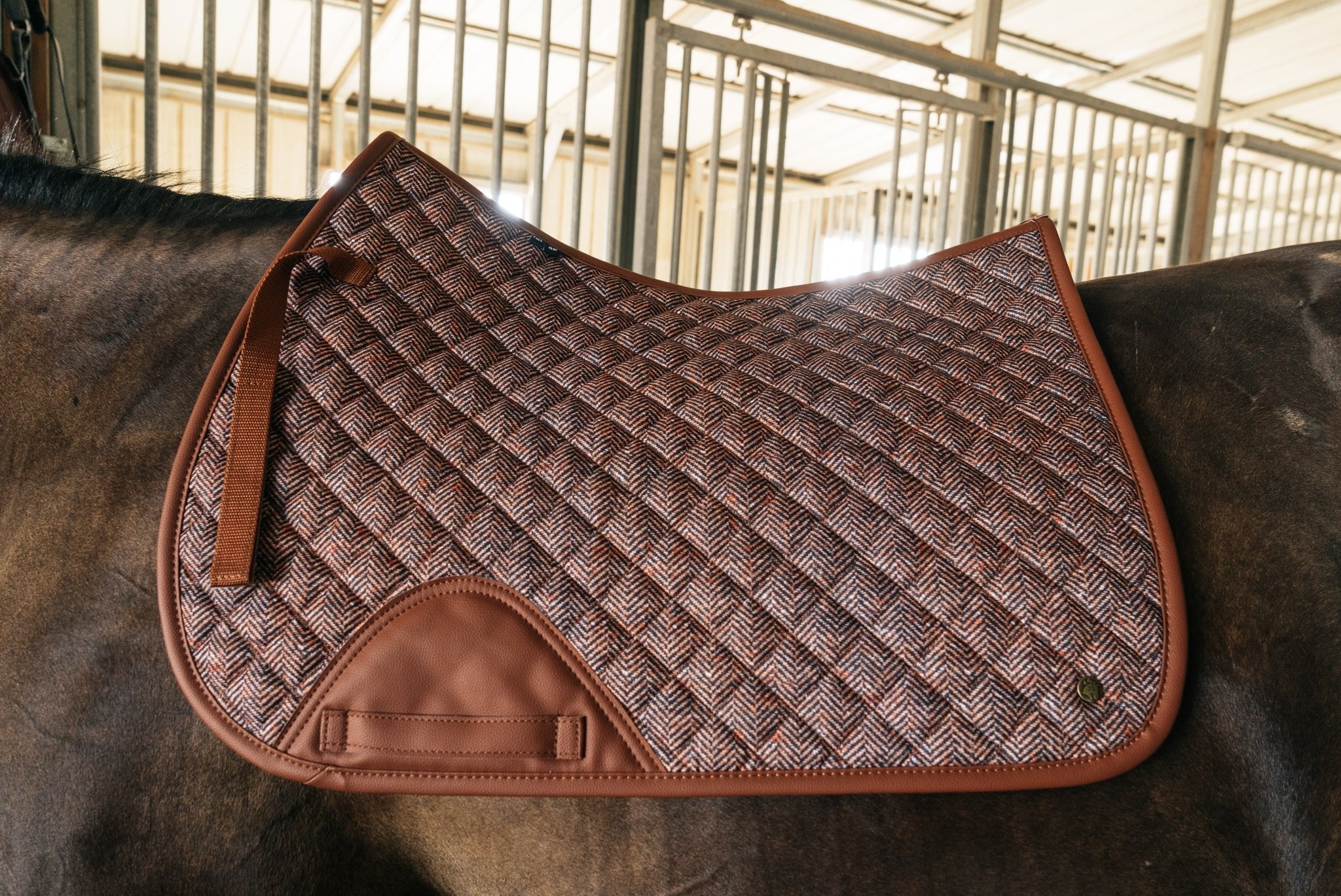 Sixteen Cypress Jumper Pad, Herringbone & Cognac - Sixteen Cypress - Equiluxe Tack